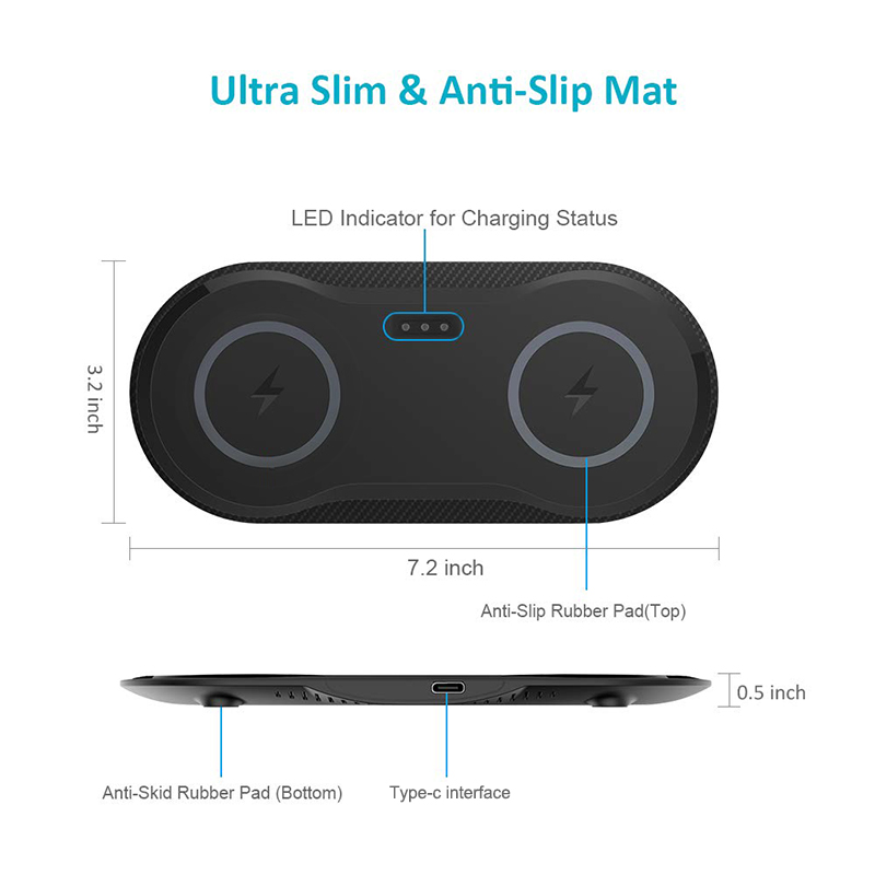 Wireless Charger Dual Mobile Phone Charger – תמונה 4