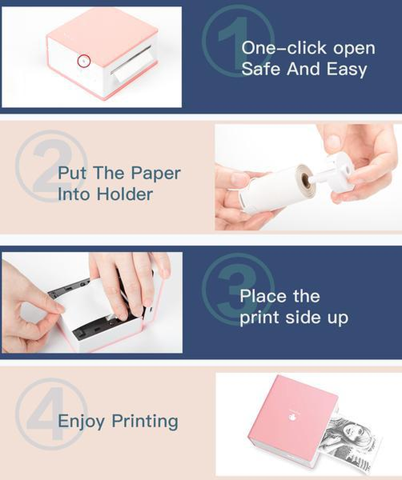 Pocket Small Cell Phone Bluetooth Portable Photo Thermal Label Misprint Printer – תמונה 5