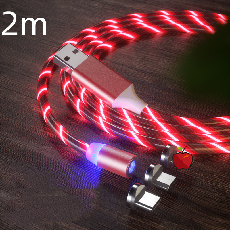 Magnetic Charging Cable Streamer Fast Charging Cable Lighting Micro USB Cable LED Magnet Charger Type-C Cable – תמונה 34