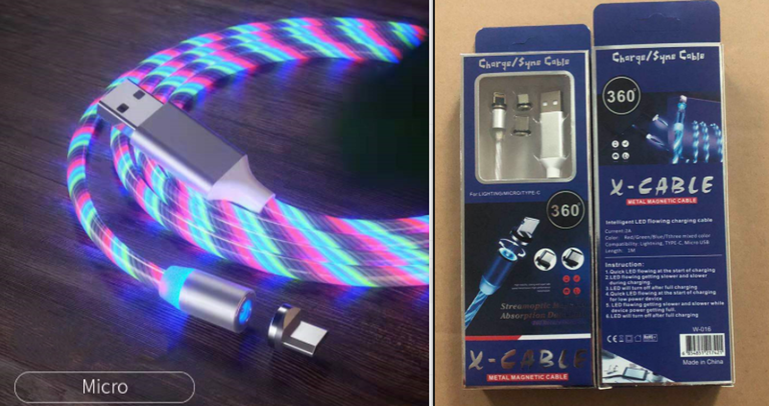 Magnetic Charging Cable Streamer Fast Charging Cable Lighting Micro USB Cable LED Magnet Charger Type-C Cable – תמונה 20