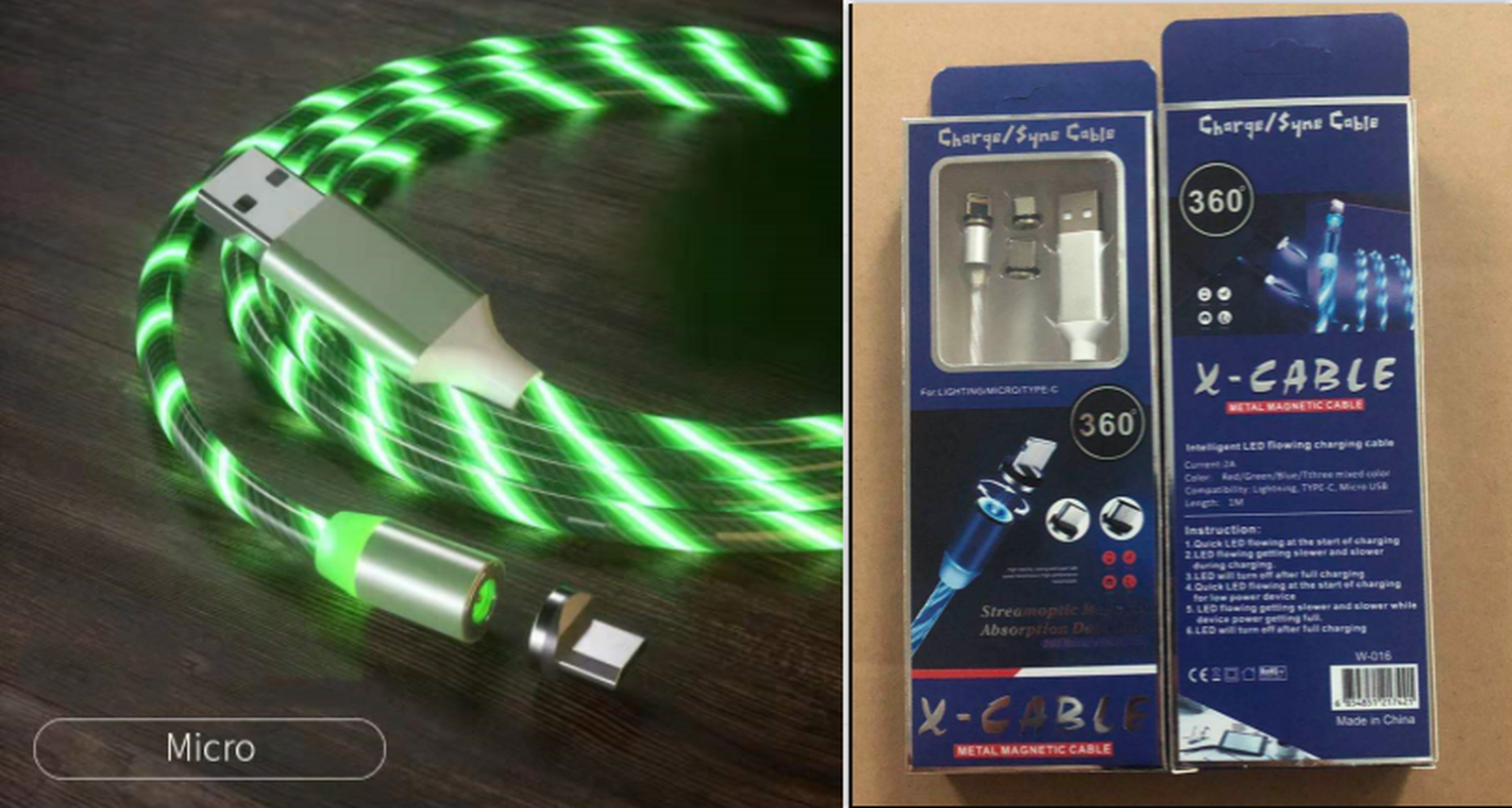 Magnetic Charging Cable Streamer Fast Charging Cable Lighting Micro USB Cable LED Magnet Charger Type-C Cable – תמונה 26