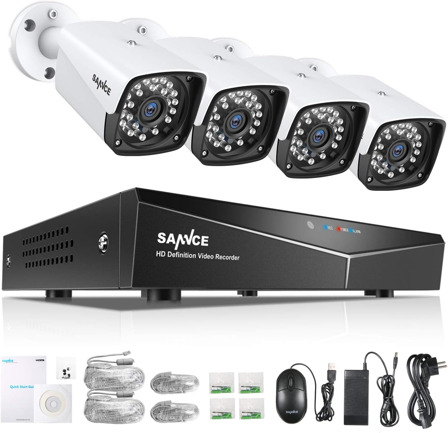 4CH 1080P Full HD Xpoe Wired Security Camera System with 4Pcs 100Ft Night Vision Outdoor Bullet IP Cameras, Real Plug & Play Network Video Surveillance System, NO Hard Drive – תמונה 8