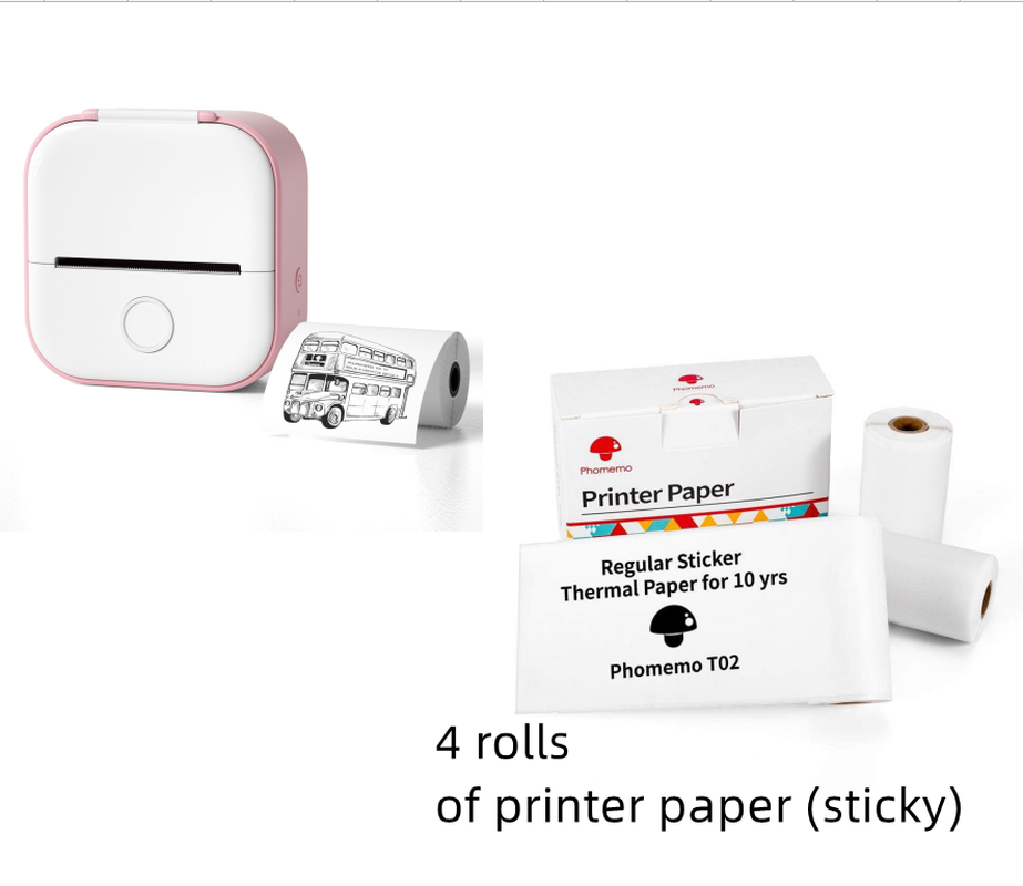 Portable Mini Thermal Label Printer Home Photo Printer Student Wrong Question Printer Bluetooth-Compatible Mini Label Printer Price Tag – תמונה 64