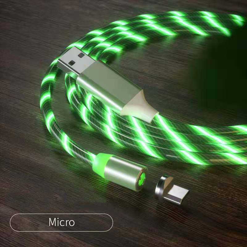 Magnetic Charging Cable Streamer Fast Charging Cable Lighting Micro USB Cable LED Magnet Charger Type-C Cable – תמונה 11