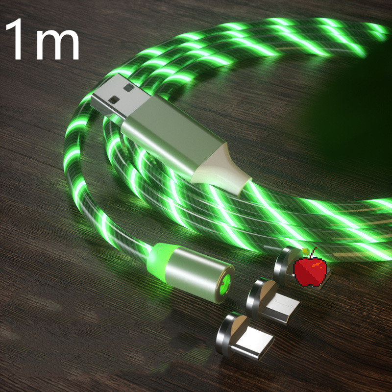 Magnetic Charging Cable Streamer Fast Charging Cable Lighting Micro USB Cable LED Magnet Charger Type-C Cable – תמונה 28
