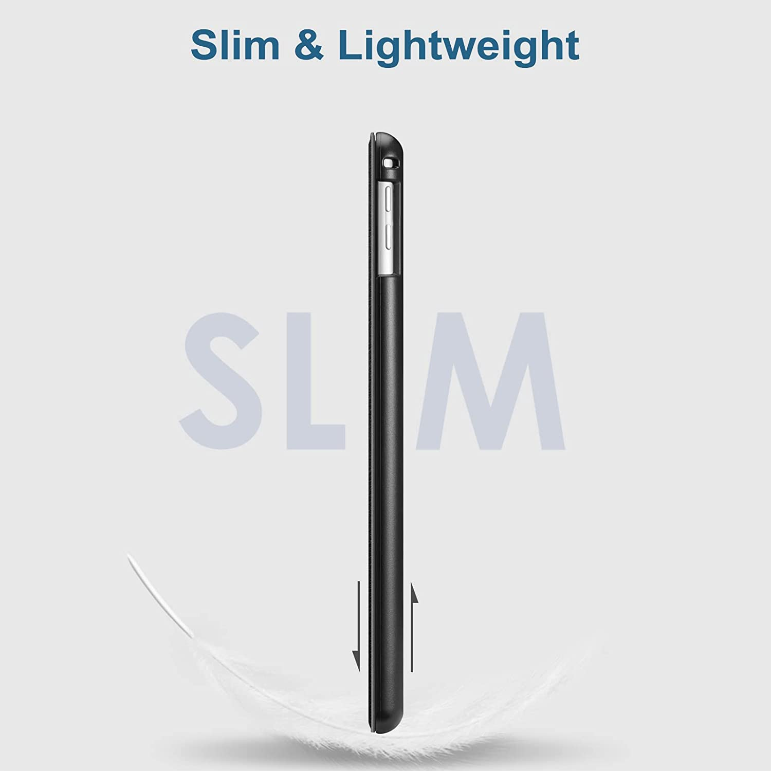 Slimshell Case for Ipad 6Th / 5Th Generation (2018 2017 Model, 9.7 Inch), Ipad Air 2 / Air 1 (9.7 Inch) - Lightweight Stand Smart Protective Cover with Auto Sleep/Wake, Black – תמונה 4