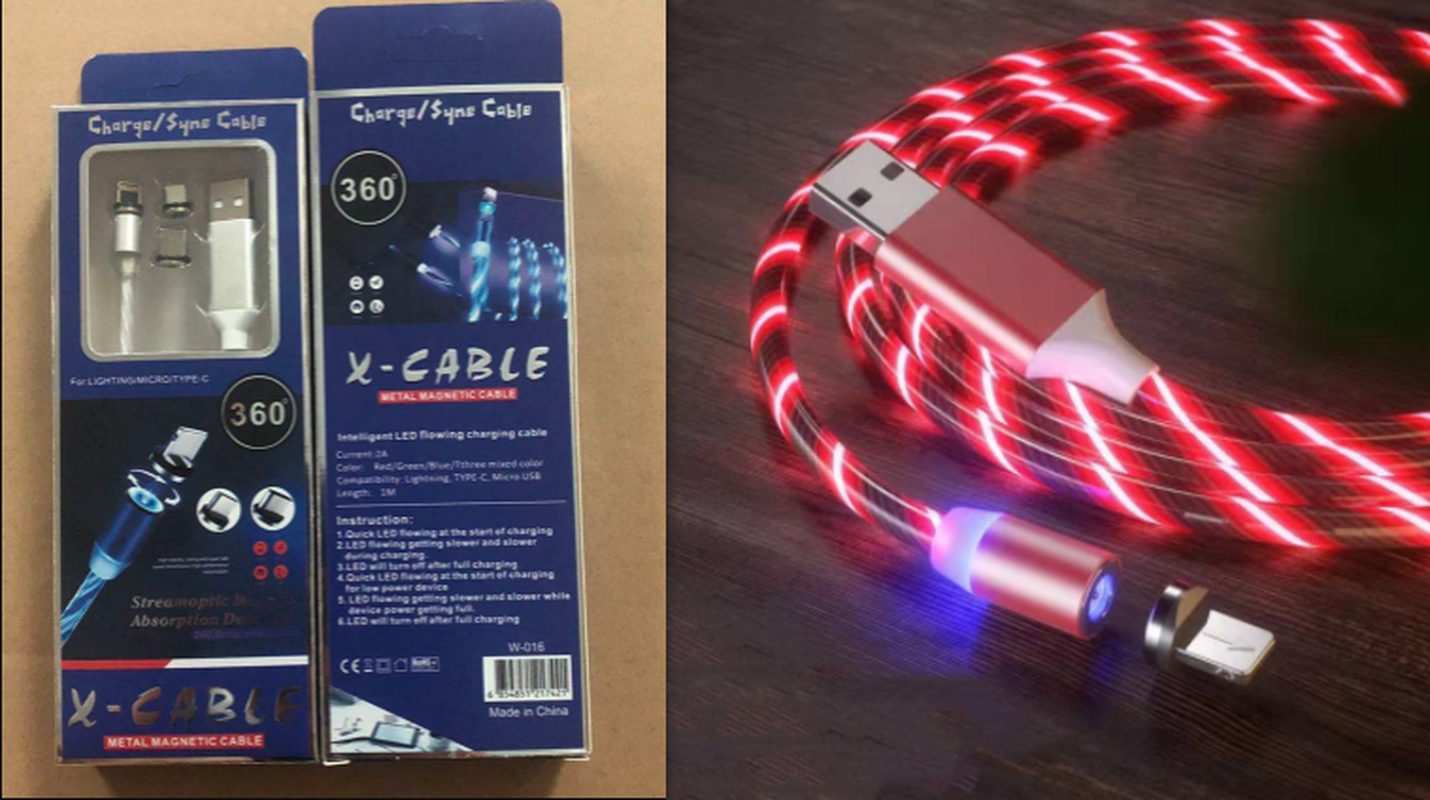 Magnetic Charging Cable Streamer Fast Charging Cable Lighting Micro USB Cable LED Magnet Charger Type-C Cable – תמונה 22