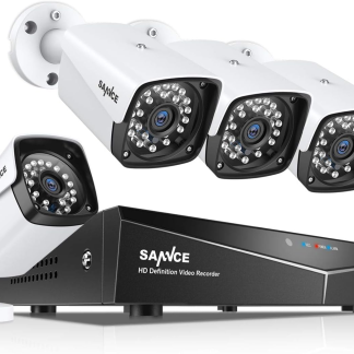 4CH 1080P Full HD Xpoe Wired Security Camera System with 4Pcs 100Ft Night Vision Outdoor Bullet IP Cameras, Real Plug & Play Network Video Surveillance System, NO Hard Drive