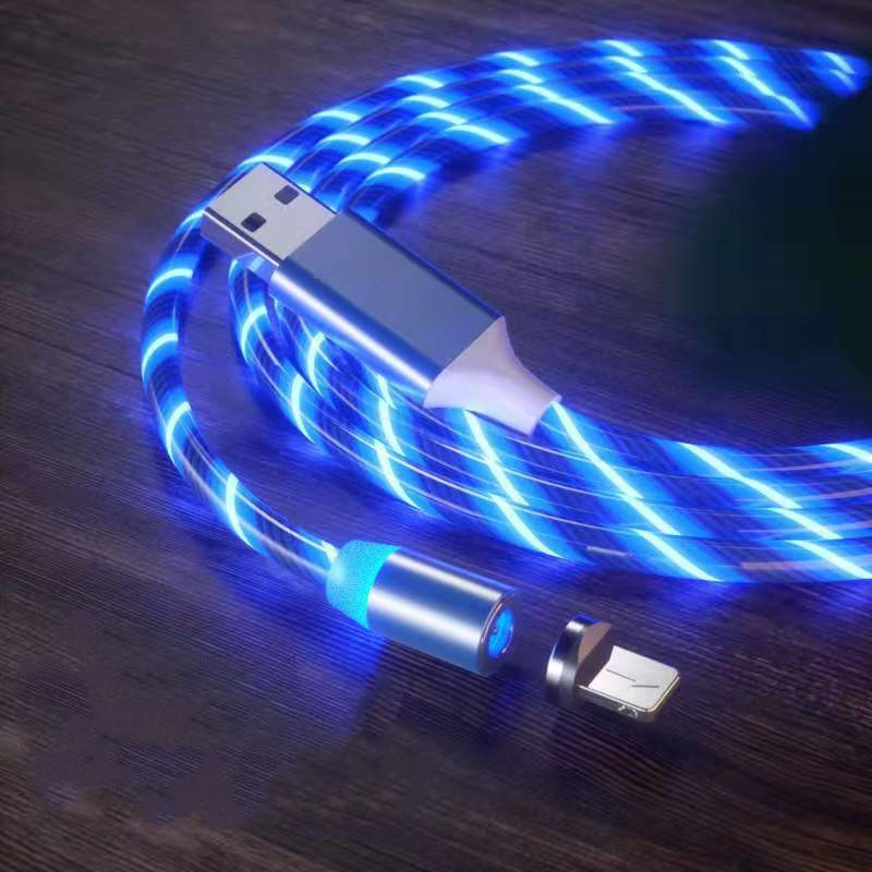 Magnetic Charging Cable Streamer Fast Charging Cable Lighting Micro USB Cable LED Magnet Charger Type-C Cable – תמונה 5