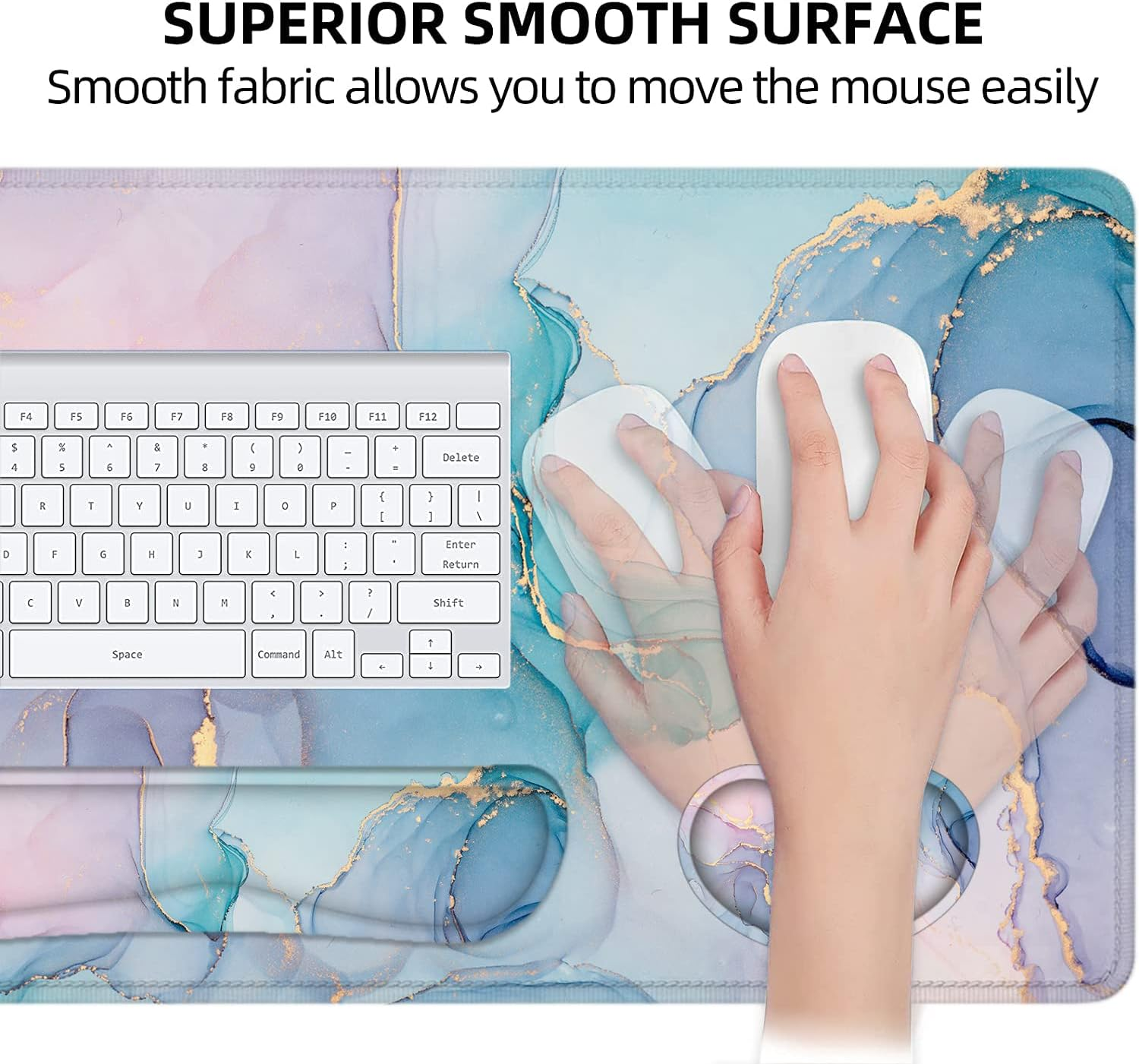 Desk Mat, Mouse Pad with Wrist Rest, 4-In-1 Large Mouse Pads for Desk, Ergonomic Mouse Pad and Keyboard Wrist Rest Gaming Keyboard Mat for Office, Home – תמונה 4