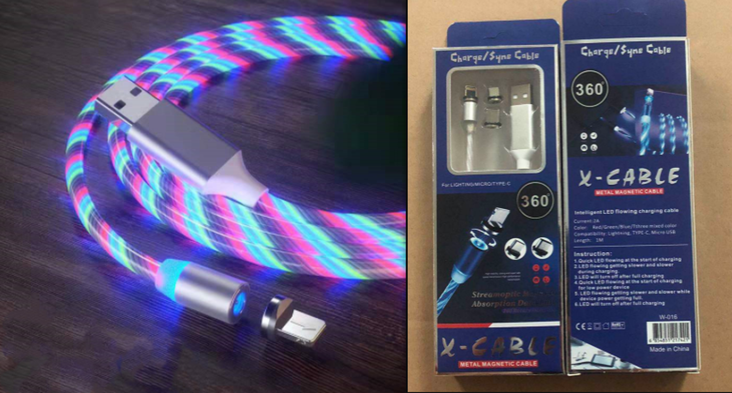 Magnetic Charging Cable Streamer Fast Charging Cable Lighting Micro USB Cable LED Magnet Charger Type-C Cable – תמונה 19