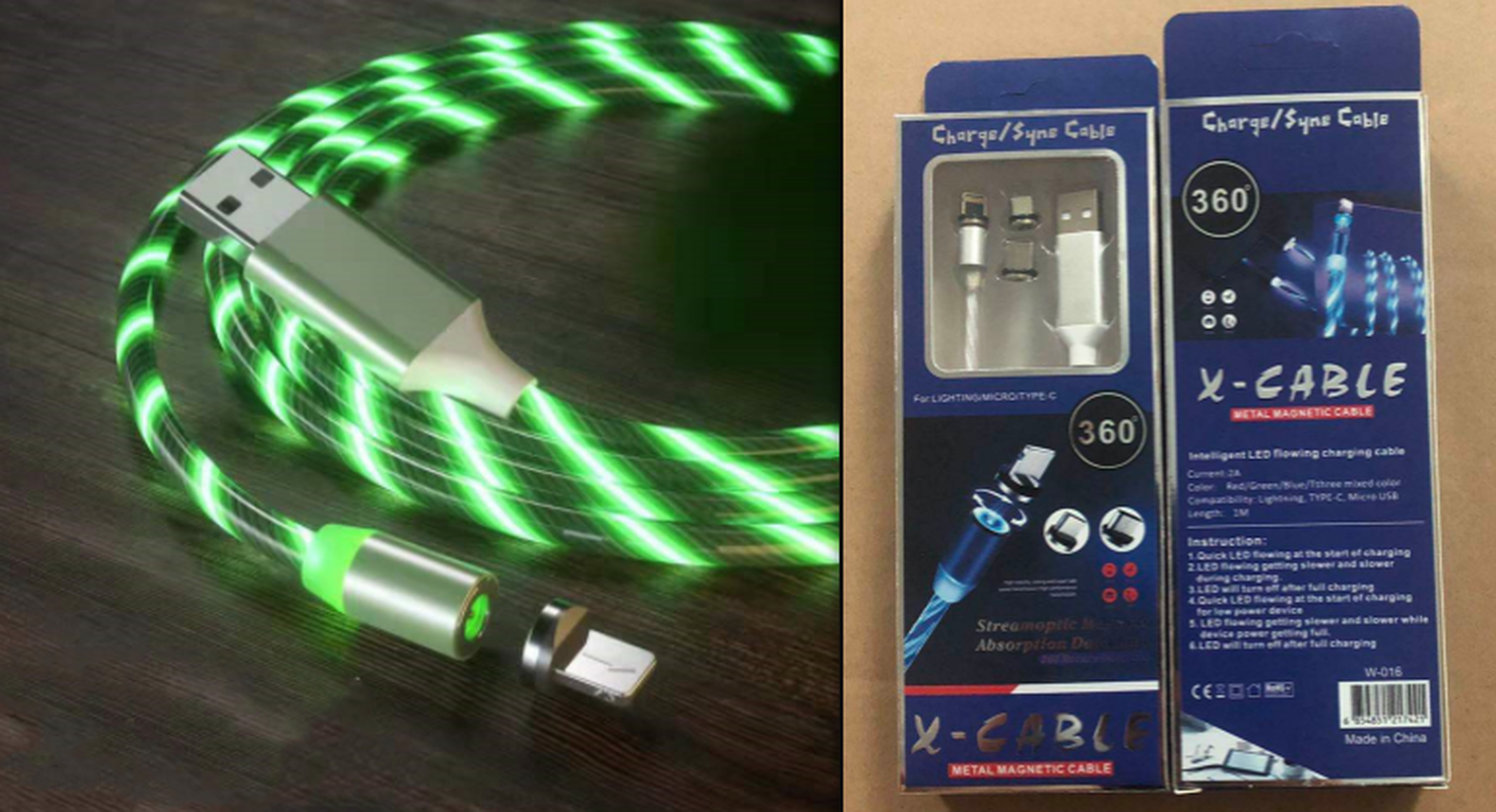 Magnetic Charging Cable Streamer Fast Charging Cable Lighting Micro USB Cable LED Magnet Charger Type-C Cable – תמונה 25