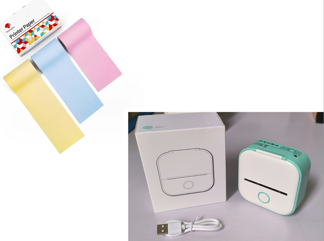 Portable Mini Thermal Label Printer Home Photo Printer Student Wrong Question Printer Bluetooth-Compatible Mini Label Printer Price Tag – תמונה 34