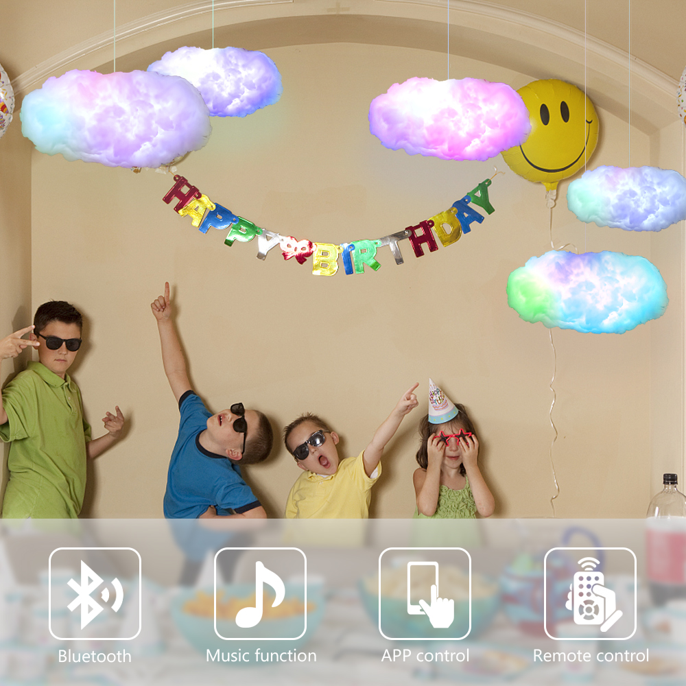 USB Cloud Light APP Control Music Synchronization 3D RGBIC Ambient Light Lightning Simulation Clouds Bedroom Room Light – תמונה 5