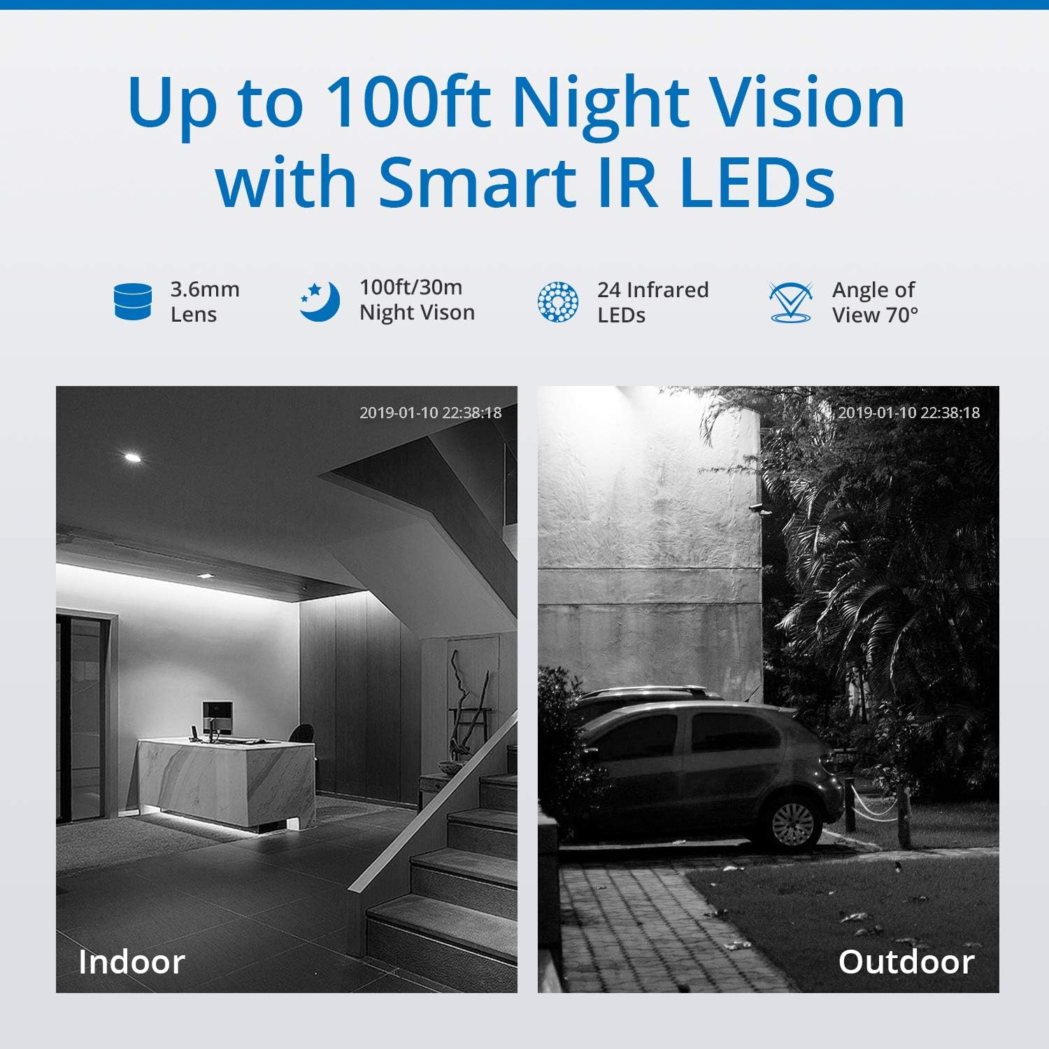 4CH 1080P Full HD Xpoe Wired Security Camera System with 4Pcs 100Ft Night Vision Outdoor Bullet IP Cameras, Real Plug & Play Network Video Surveillance System, NO Hard Drive – תמונה 6