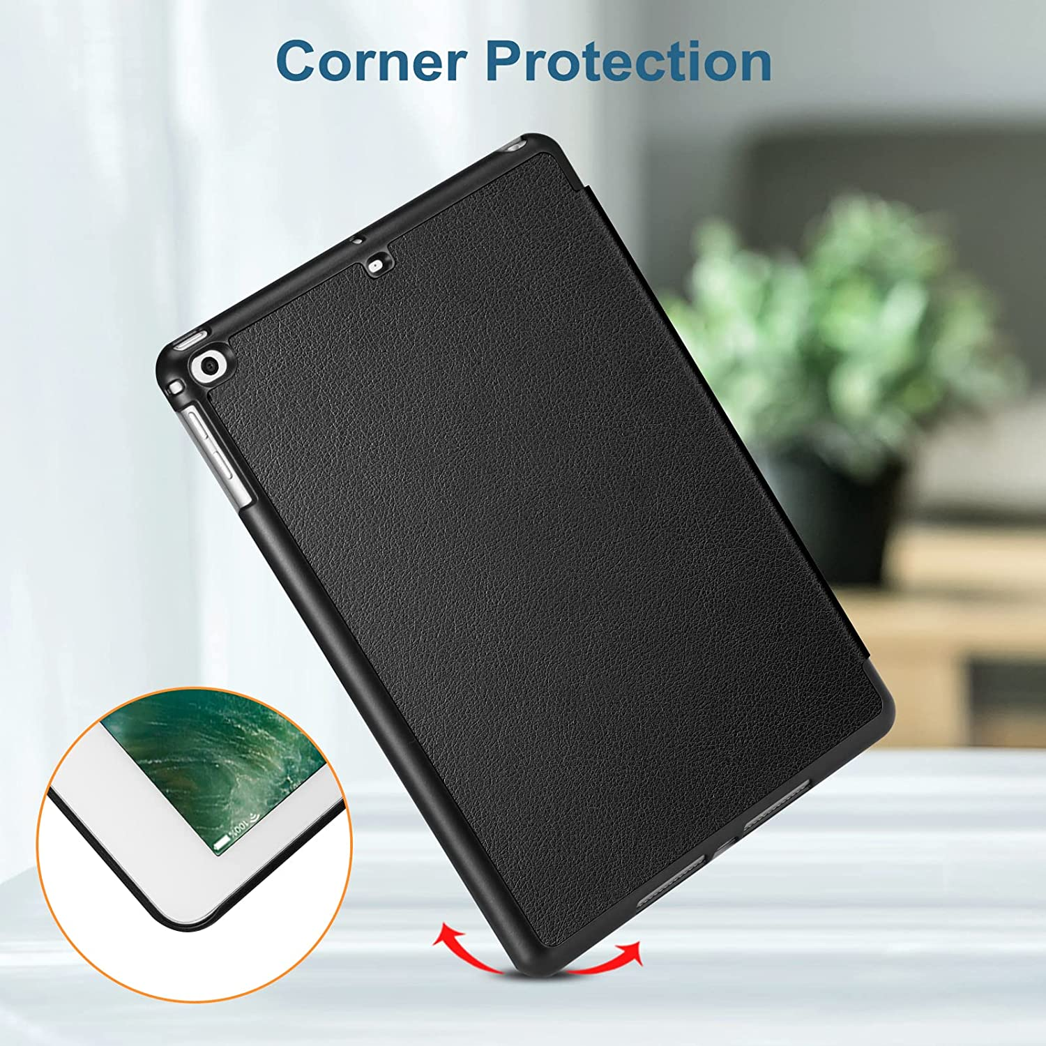 Slimshell Case for Ipad 6Th / 5Th Generation (2018 2017 Model, 9.7 Inch), Ipad Air 2 / Air 1 (9.7 Inch) - Lightweight Stand Smart Protective Cover with Auto Sleep/Wake, Black – תמונה 7