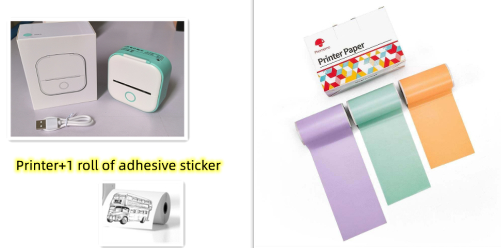 Portable Mini Thermal Label Printer Home Photo Printer Student Wrong Question Printer Bluetooth-Compatible Mini Label Printer Price Tag – תמונה 78