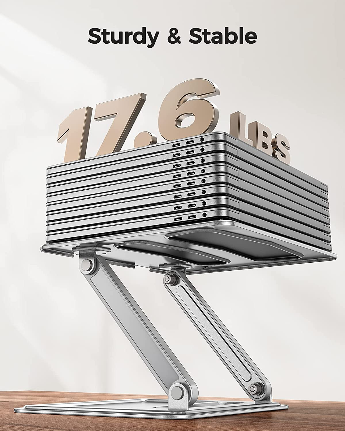 Adjustable Laptop Stand, Portable for 17.3Inch Laptops, Holds up to 17.6Lbs, Ergonomic Posture & Heat Dissipation – תמונה 5