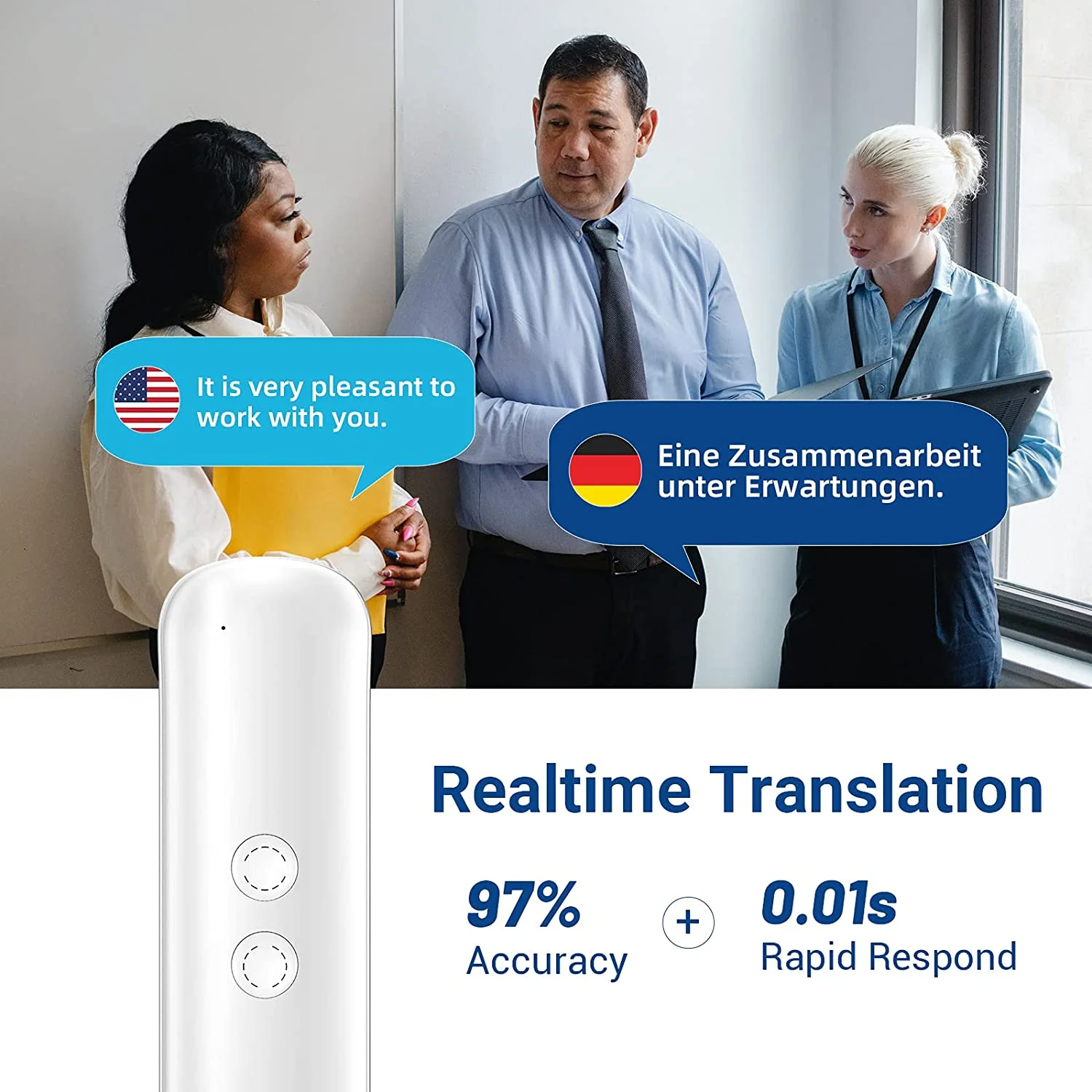 Language Translator Device Portable Foreign Language Real-Time 2-Way Translations, Supporting 72+ Languages for Travelling Learning Shopping Business Chat Recording Translations – תמונה 4