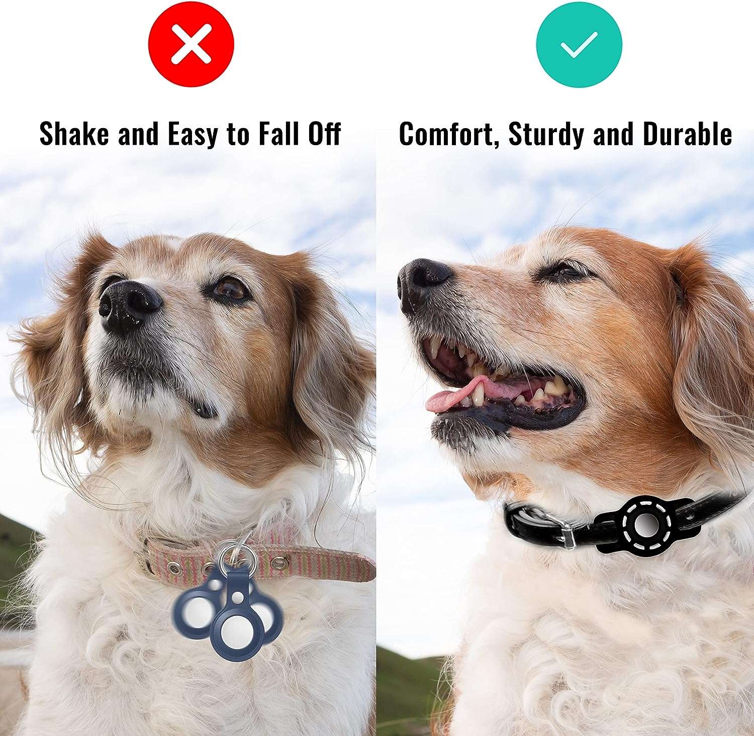 For Air Tag Cat Collar Holder for Apple Air Tag, 2 Pack of Pet Collar Holder for Cat and Small Dog Collar within 1/2 Inch and 2 Pack Protector for Air Tag – תמונה 4