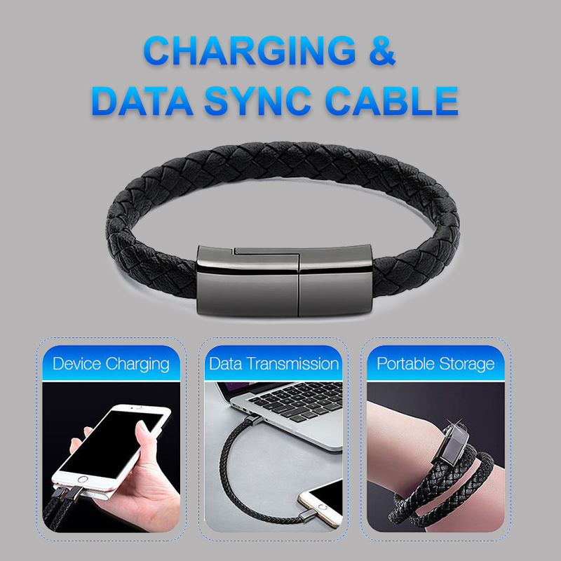 New Bracelet Charger USB Charging Cable Data Charging Cord for Iphone14 13 Max USB C Cable for Phone Micro Cable – תמונה 2