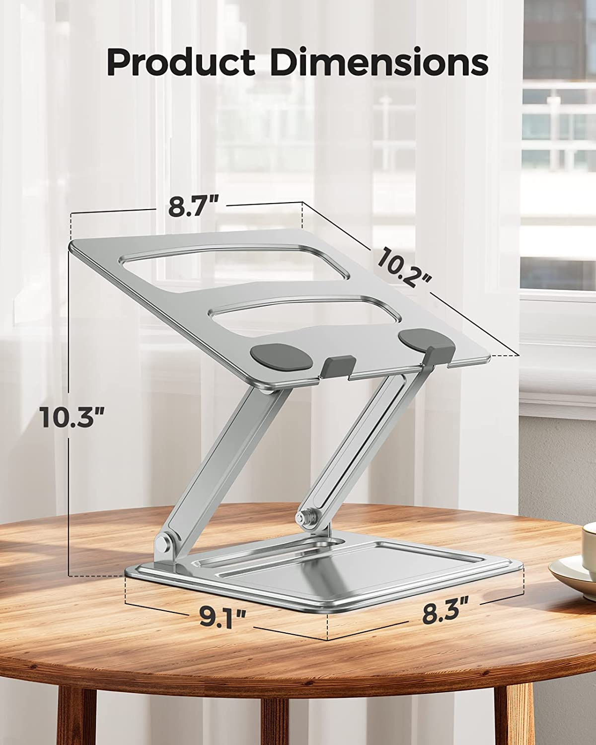 Adjustable Laptop Stand, Portable for 17.3Inch Laptops, Holds up to 17.6Lbs, Ergonomic Posture & Heat Dissipation – תמונה 3