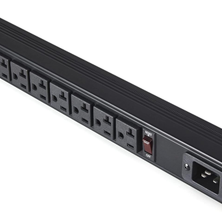 10 Outlet Rack Mount Power Strip 125V/16 Amp - 1U Horizontal 19" Rackmount PDU - NEMA 5-20P Input - 10X NEMA 5-15/20R Outlets - Rack Mount PDU - UL Listed - 8Ft Power Cord (RKPW101920)