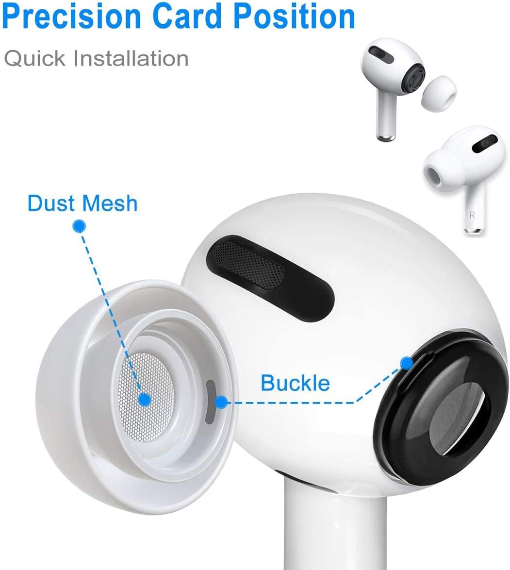 12 Pieces Replacement Ear Tips for Airpods Pro and Airpods Pro 2Nd Generation with Noise Reduction Hole, Silicone Ear Tips for Airpods Pro with Portable Storage Box And(S/M/L) (6 Pairs) – תמונה 4