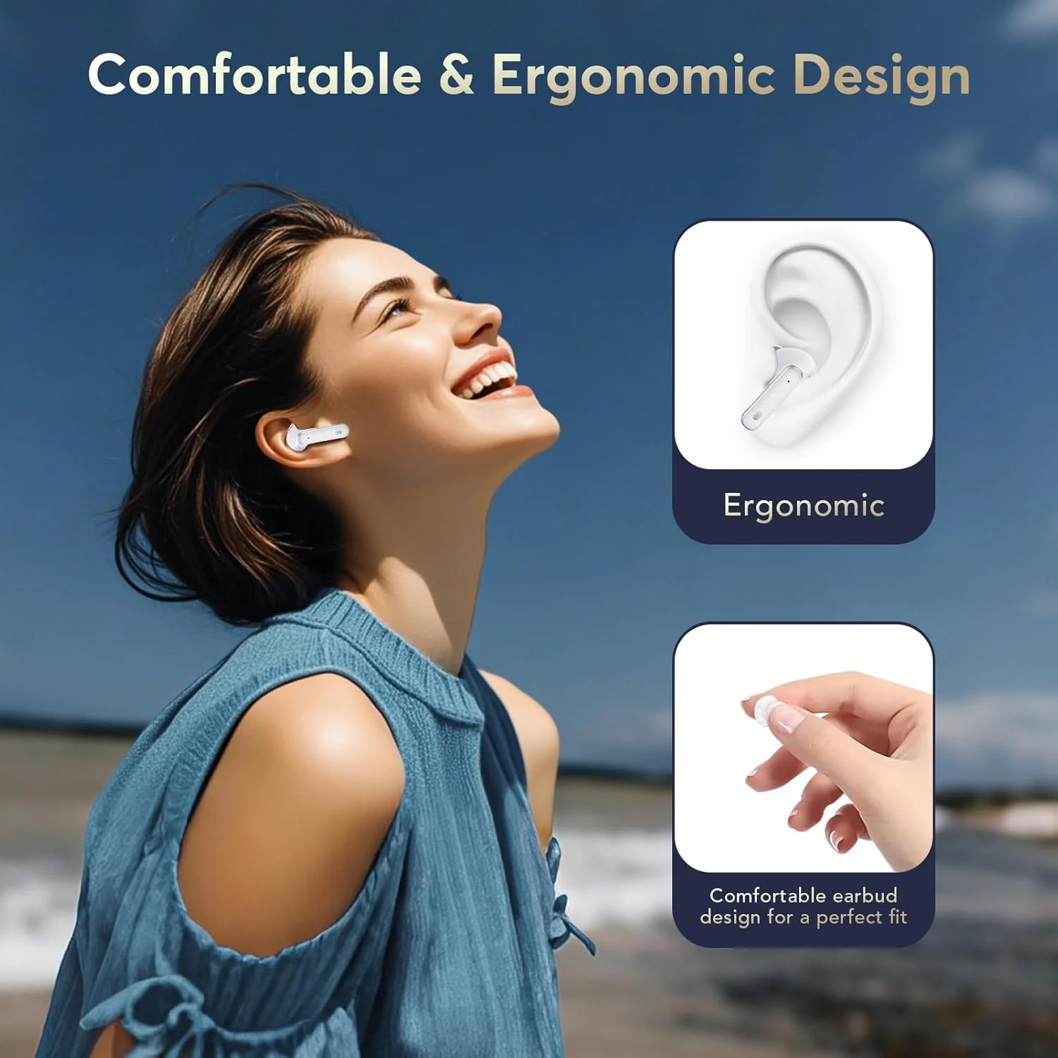 Wireless Earbud, 5.4 Bluetooth Headphones in Ear Stereo Bass Earphones Noise Cancelling Earbuds 36H Dual Mic Call, LED Display IP7 Waterproof Sport Headset for Android Ios – תמונה 5