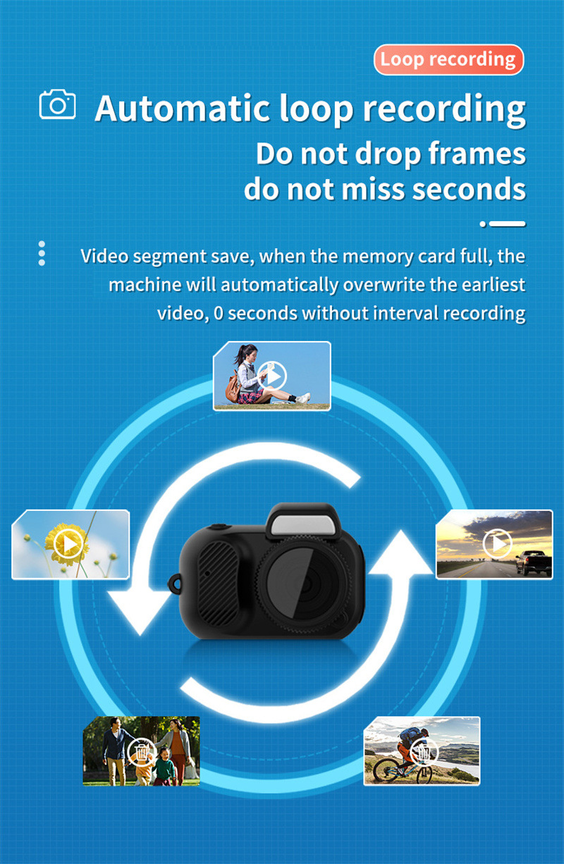 Retro Mini Camera with Screen Indoor Home Outdoor 1080P HD Portable Very Small Camera Video Support Holiday Gifts – תמונה 13