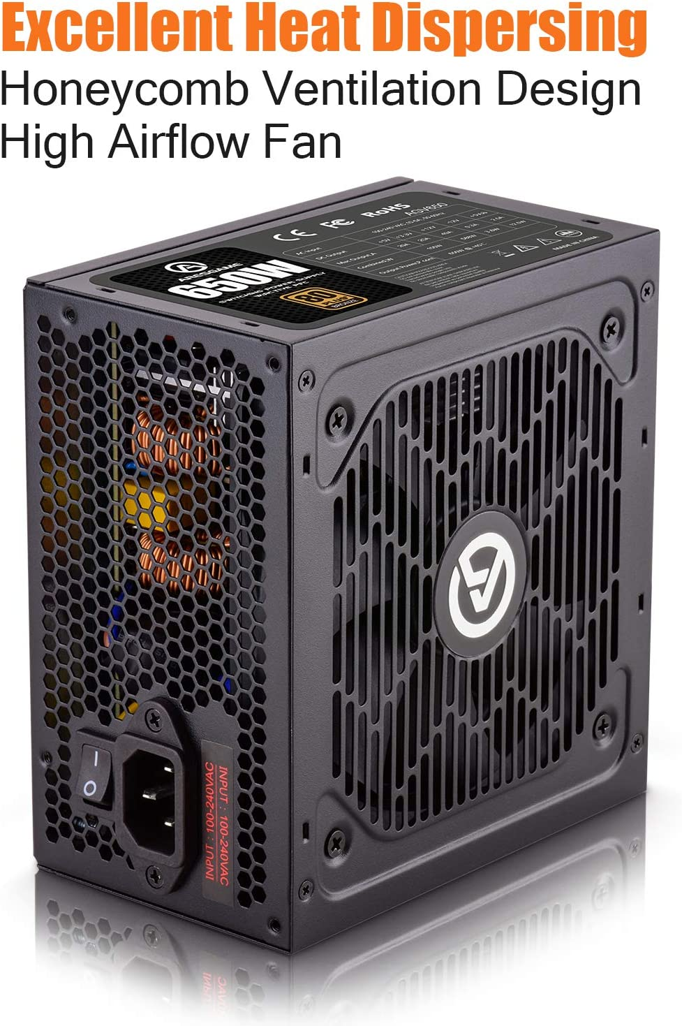 Power Supply 650W 80+ Bronze Certified PSU (AGV650) – תמונה 4