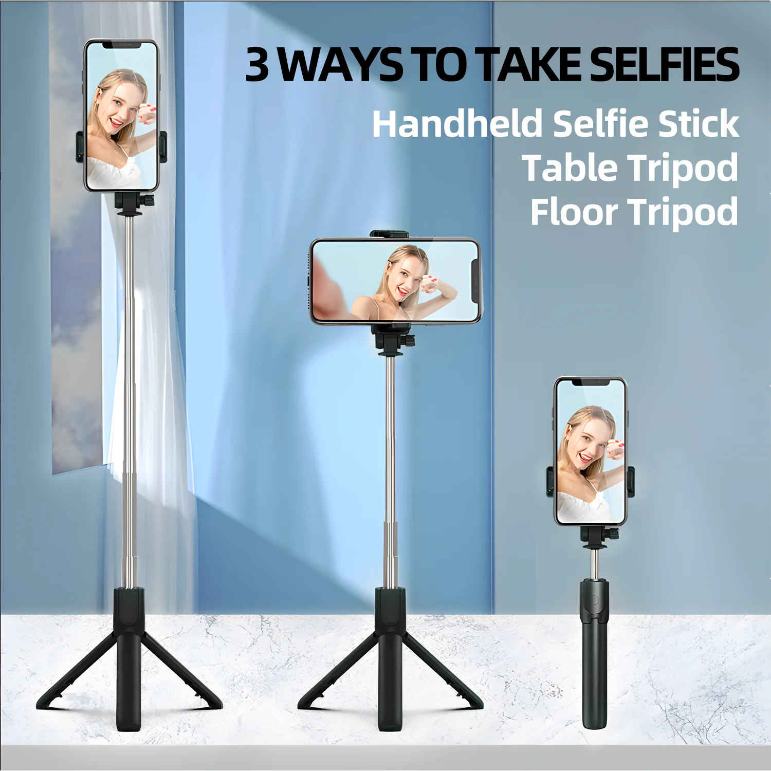 Cmybabee Selfie Stick, Tripod, 40In Retractable Selfie Stick Tripod with Remote, 2 Level Fill Light, Selfie Tripod for Iphone Android – תמונה 3
