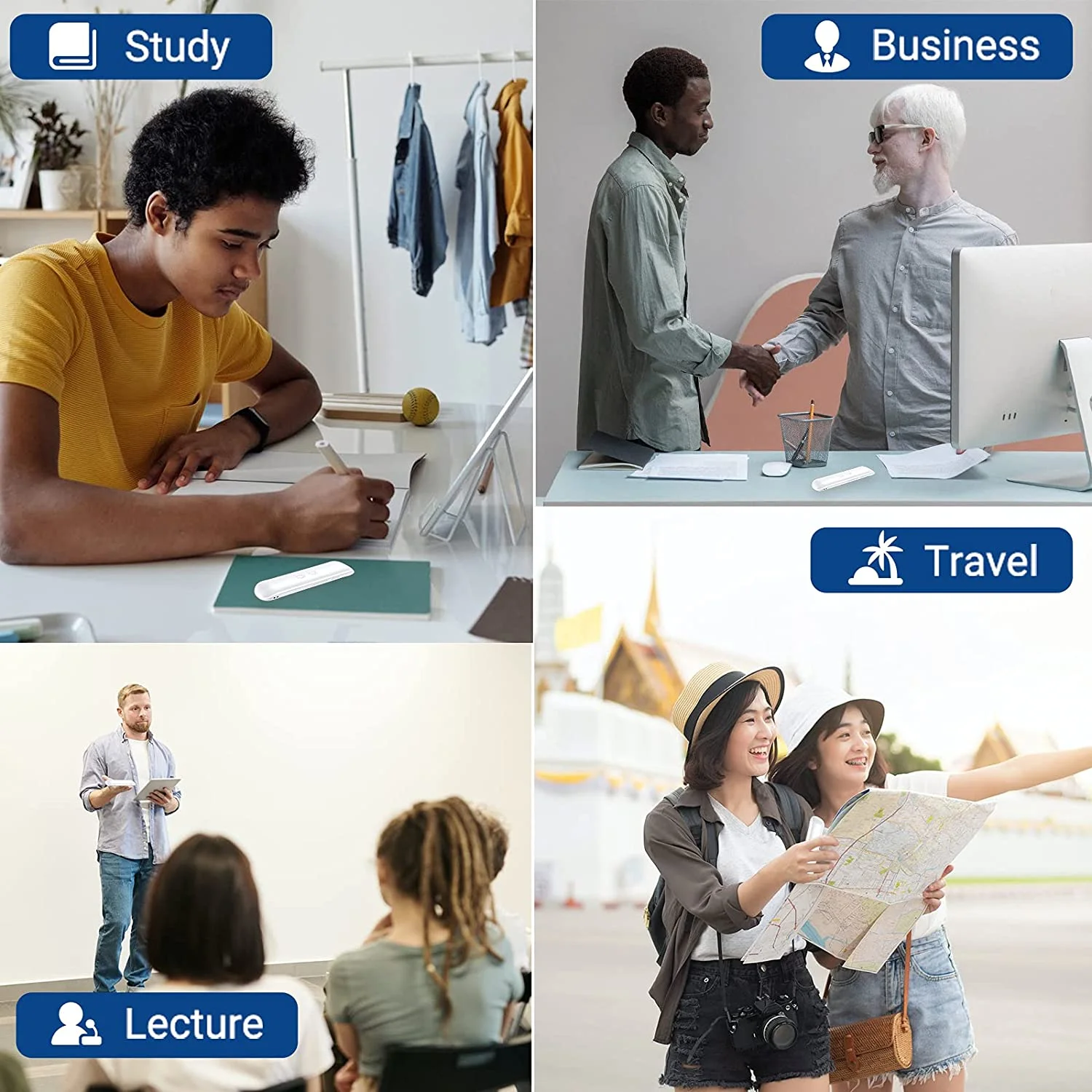 Language Translator Device Portable Foreign Language Real-Time 2-Way Translations, Supporting 72+ Languages for Travelling Learning Shopping Business Chat Recording Translations – תמונה 6