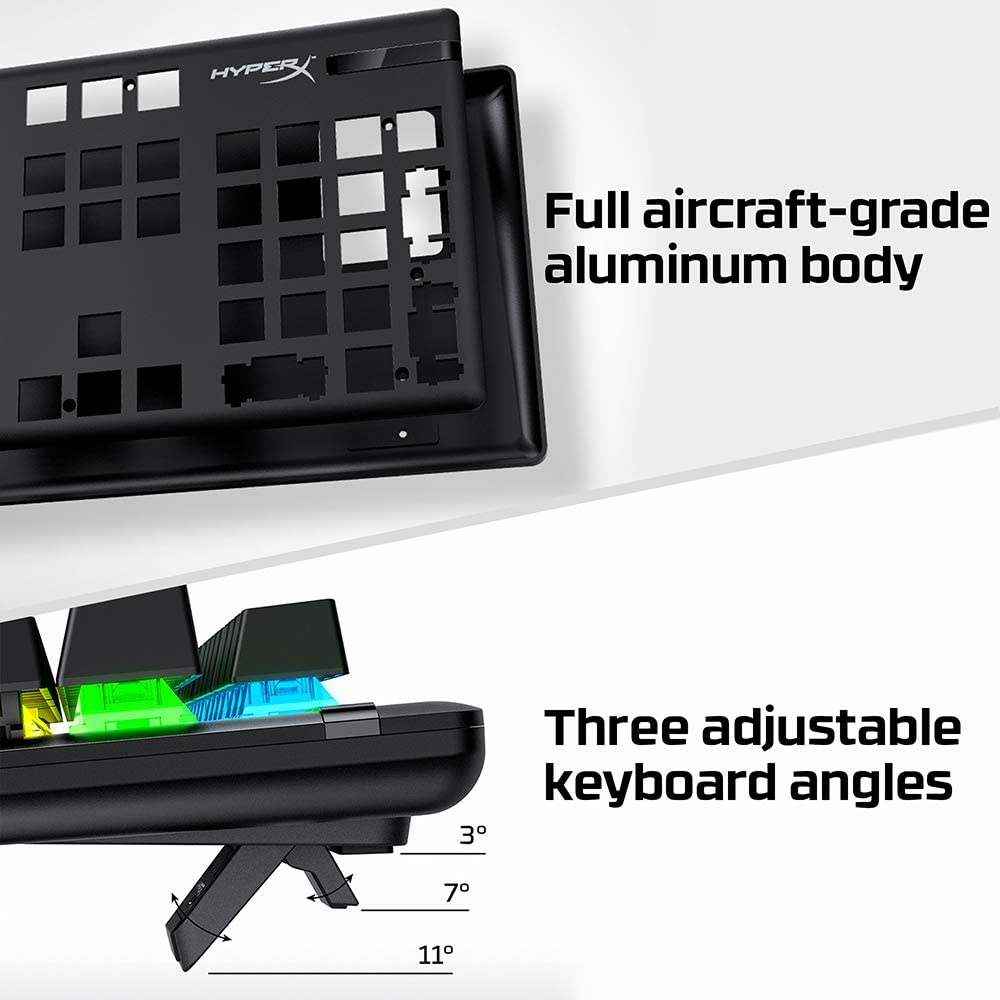 Alloy Origins - Mechanical Gaming Keyboard, Software-Controlled Light & Macro Customization, Compact Form Factor, RGB LED Backlit - Linear Red Switch (Black) – תמונה 3