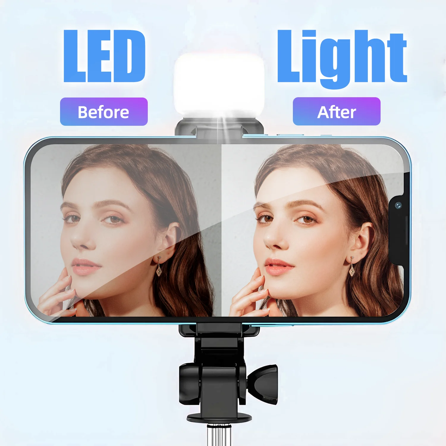 Cmybabee Selfie Stick, Tripod, 40In Retractable Selfie Stick Tripod with Remote, 2 Level Fill Light, Selfie Tripod for Iphone Android – תמונה 2