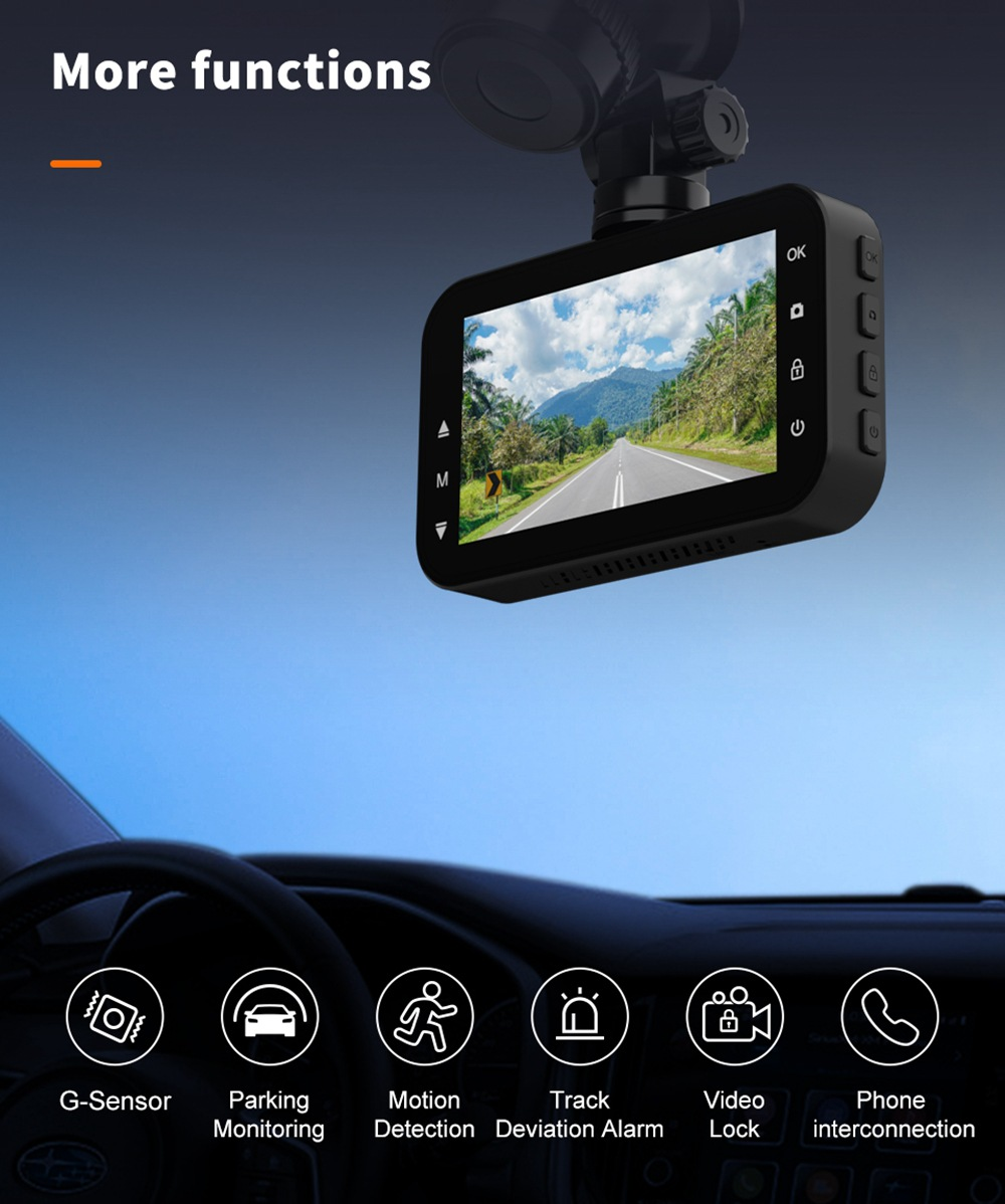Dash Cam Front and Rear Car Camera Dual Dashcam 1080P FHD – תמונה 3