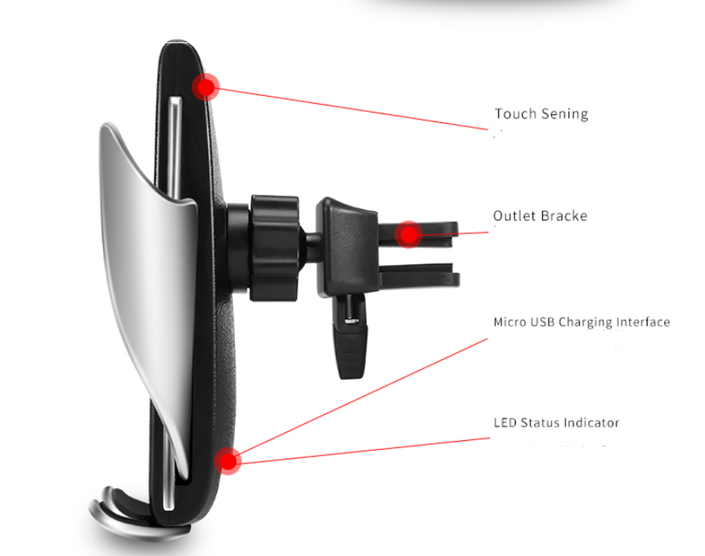 Car Wireless Charger 10W Induction Car Fast Wireless Charging with Car Phone Holder S5 – תמונה 11