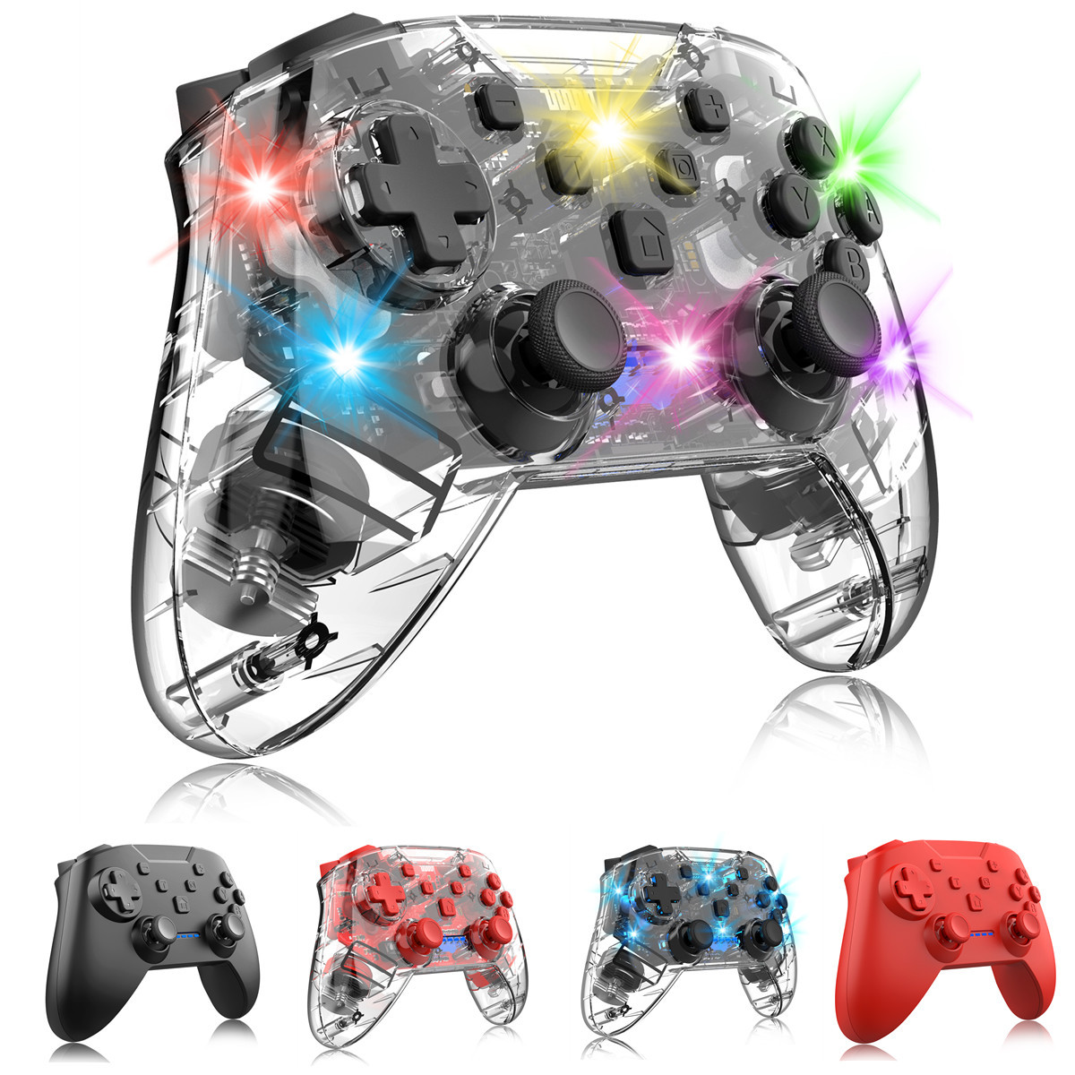 Wireless Wake-Up Burst Switchpro Bluetooth Transparent Lighted Gamepad – תמונה 2