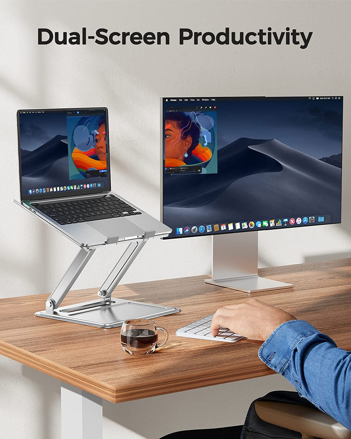Adjustable Laptop Stand, Portable for 17.3Inch Laptops, Holds up to 17.6Lbs, Ergonomic Posture & Heat Dissipation – תמונה 8