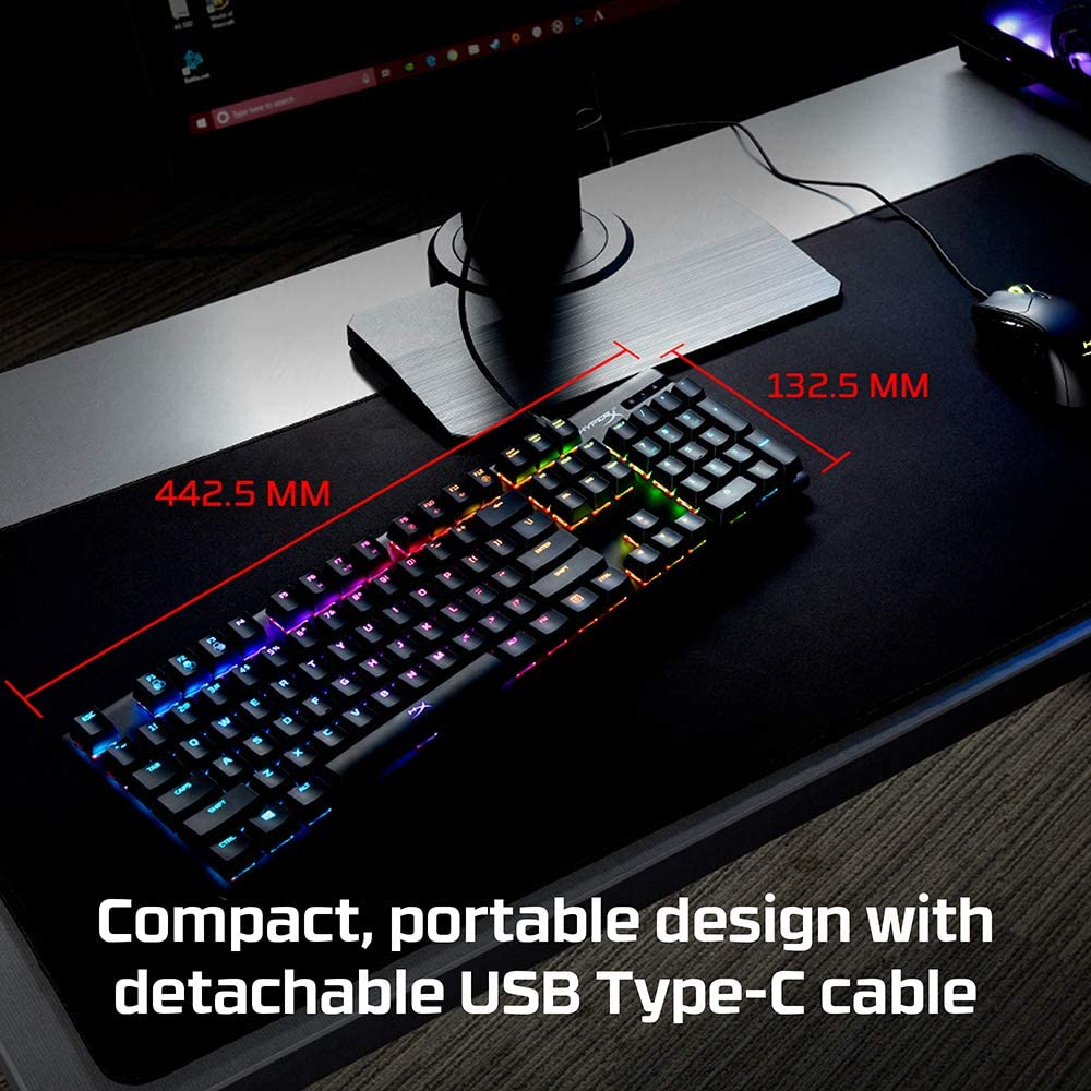 Alloy Origins - Mechanical Gaming Keyboard, Software-Controlled Light & Macro Customization, Compact Form Factor, RGB LED Backlit - Linear Red Switch (Black) – תמונה 4
