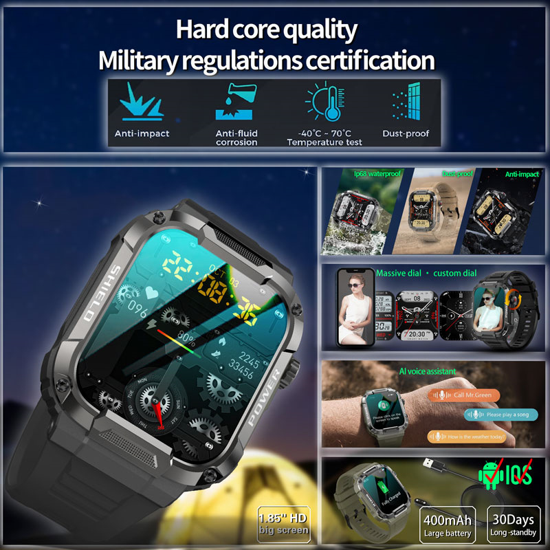 Full Touch Smart Watch Blood Pressure Oxygen MK66 Smart Watch Band – תמונה 4