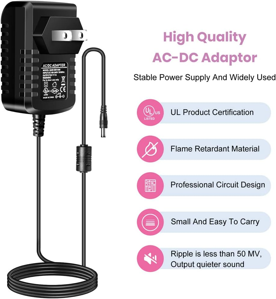 Guitar Pedal Power Supply Adapter 9V DC 1A Tip Negative 8 Way Daisy Chain Cables for Guitar Effect Pedal – תמונה 4