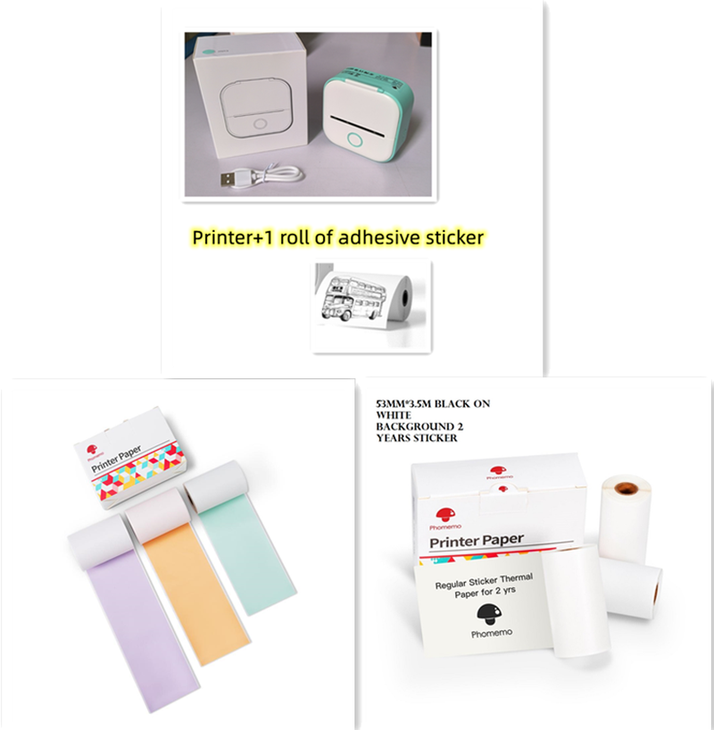 Portable Mini Thermal Label Printer Home Photo Printer Student Wrong Question Printer Bluetooth-Compatible Mini Label Printer Price Tag – תמונה 70