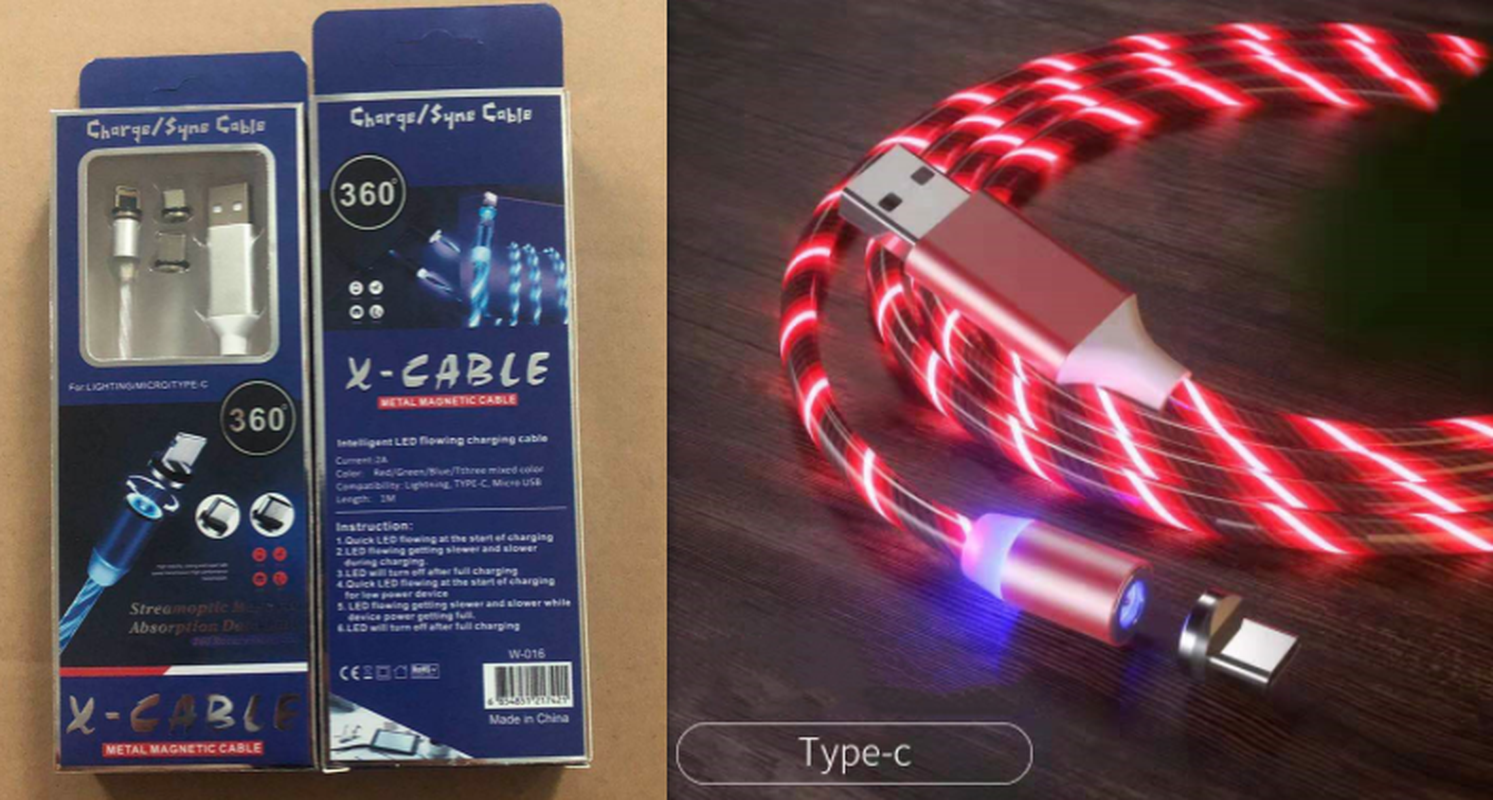 Magnetic Charging Cable Streamer Fast Charging Cable Lighting Micro USB Cable LED Magnet Charger Type-C Cable – תמונה 24