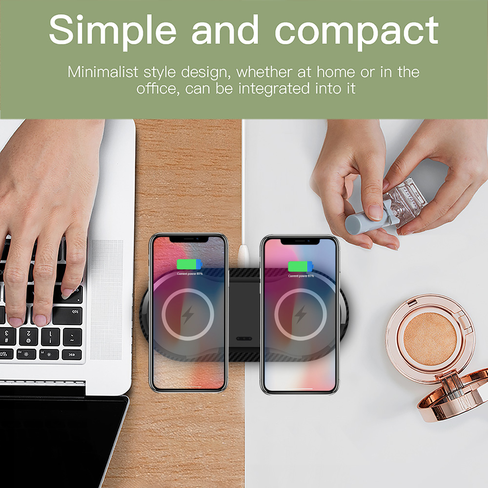 Wireless Charger Dual Mobile Phone Charger – תמונה 3