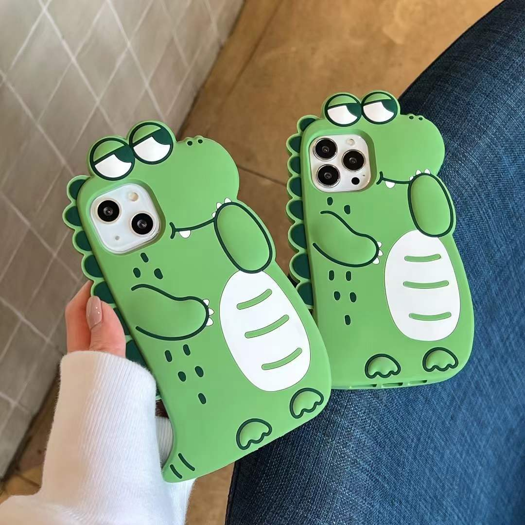 Thickened Anti-Fall Applicable Mobile Phone Case Dinosaur Phone Case Cartoon Silicone Case – תמונה 2