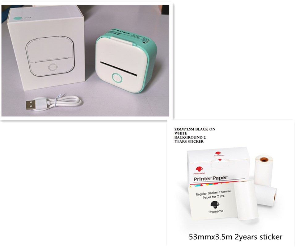 Portable Mini Thermal Label Printer Home Photo Printer Student Wrong Question Printer Bluetooth-Compatible Mini Label Printer Price Tag – תמונה 31