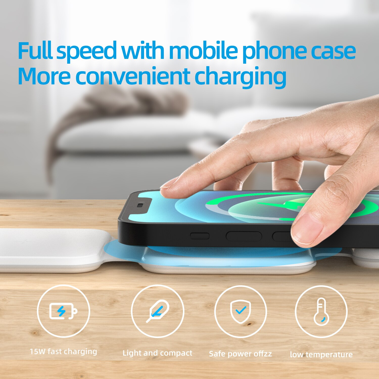 3 in 1 Magnetic Foldable Wireless Charger Charging Station Multi-Device Folding Cell Phone Wireless Charger Gadgets – תמונה 6