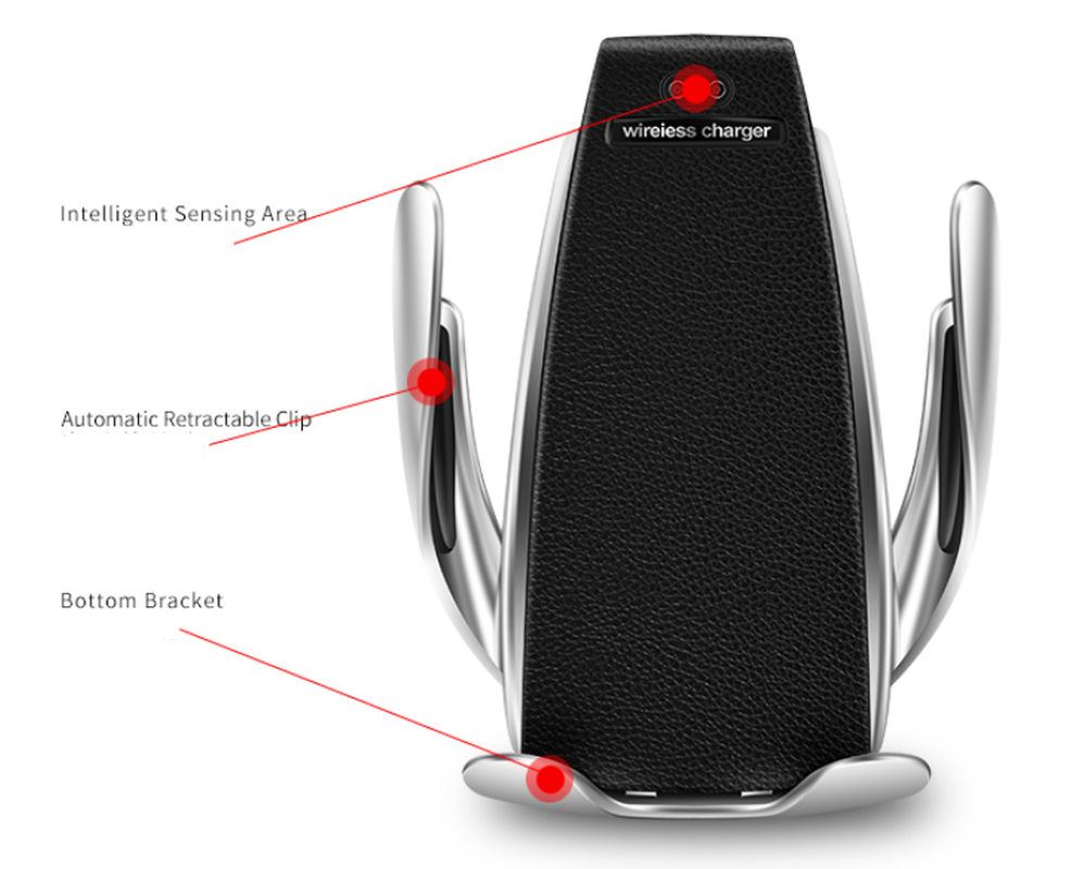 Car Wireless Charger 10W Induction Car Fast Wireless Charging with Car Phone Holder S5 – תמונה 10
