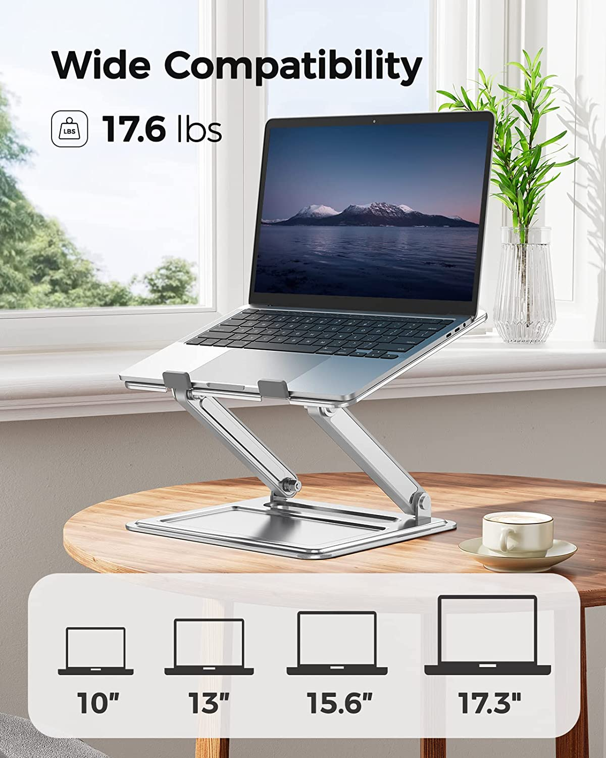 Adjustable Laptop Stand, Portable for 17.3Inch Laptops, Holds up to 17.6Lbs, Ergonomic Posture & Heat Dissipation – תמונה 4
